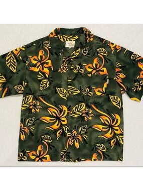 Bullhead Hawaiian Shirt Mens XL Island Series Tropical Flowers Floral Hibiscus